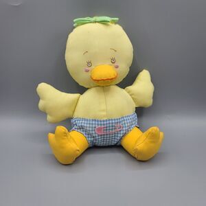 House of Hatten Rattle Plush Pastel Embroidered Duck